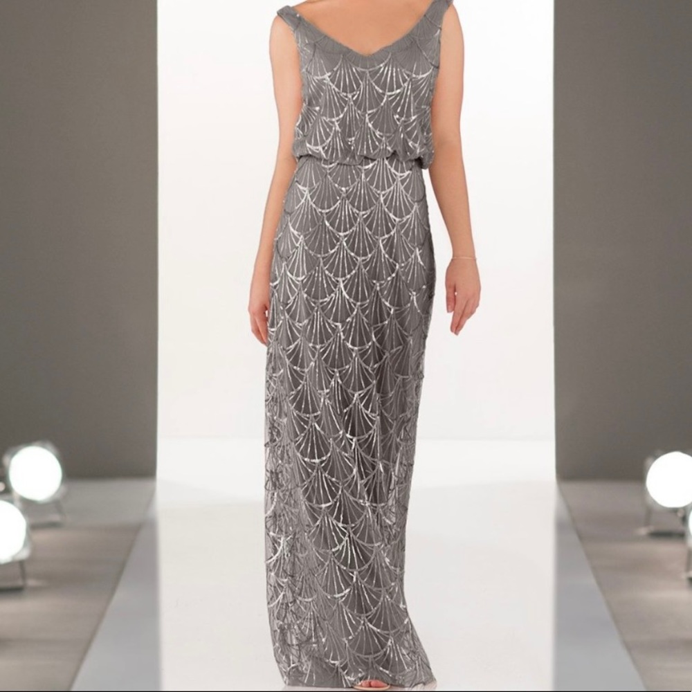 Essence of Australia Sorella Vita #9062 platinum formal dress charcoal